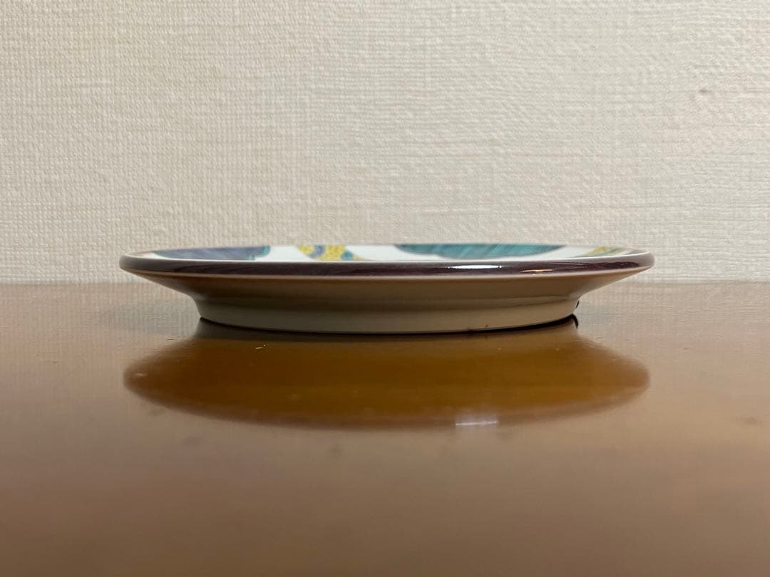 【影山明志 色絵菖蒲紋陶板】 共箱 共布 栞 個展出品作品