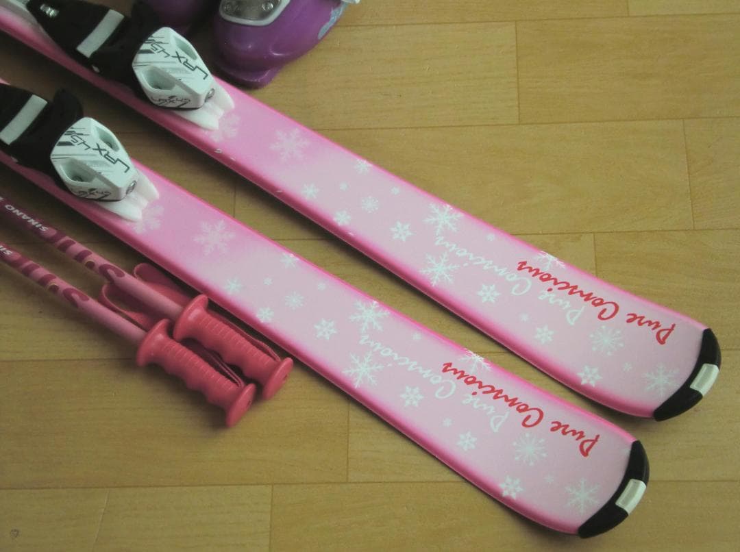 ■■送料無料■子供用スキーフルセット■板120靴22■WAX済■女の子■■