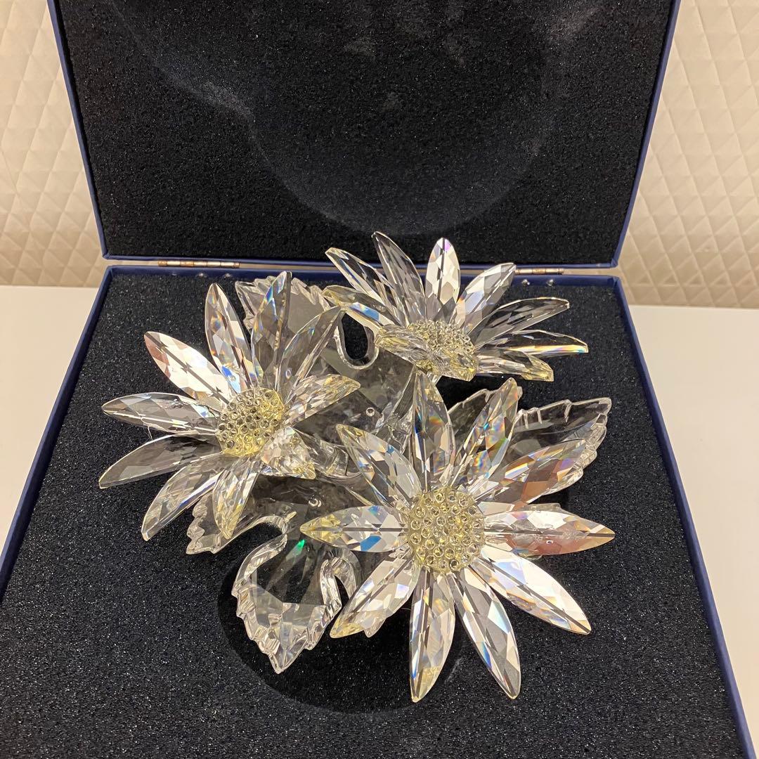 美品★ SWAROVSKI スワロフスキー　クリスタルガラス　エーデルワイス