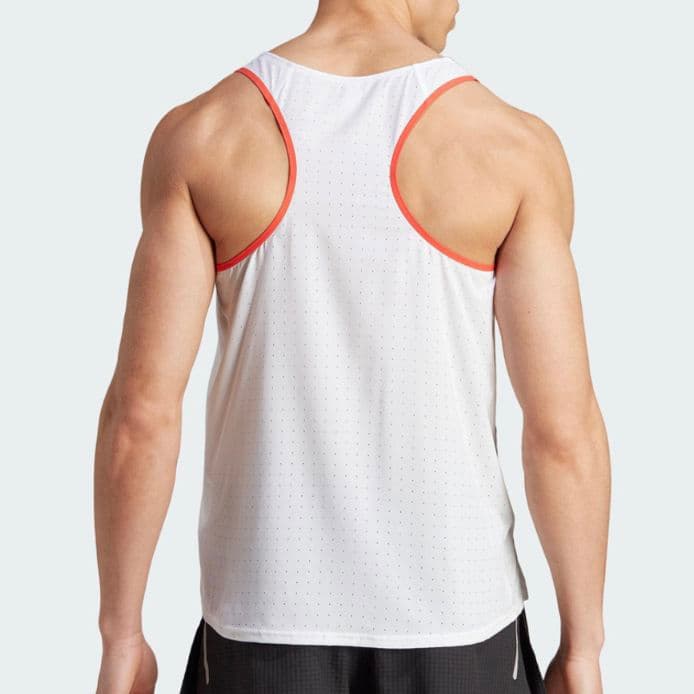 ■adidas ADIZERO シングレット 白S ランニング タンクトップ■