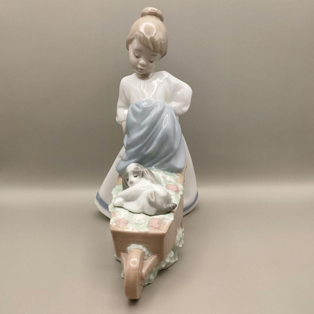 極美品　リヤドロNAO　The Colors Of My Garden　少女　犬