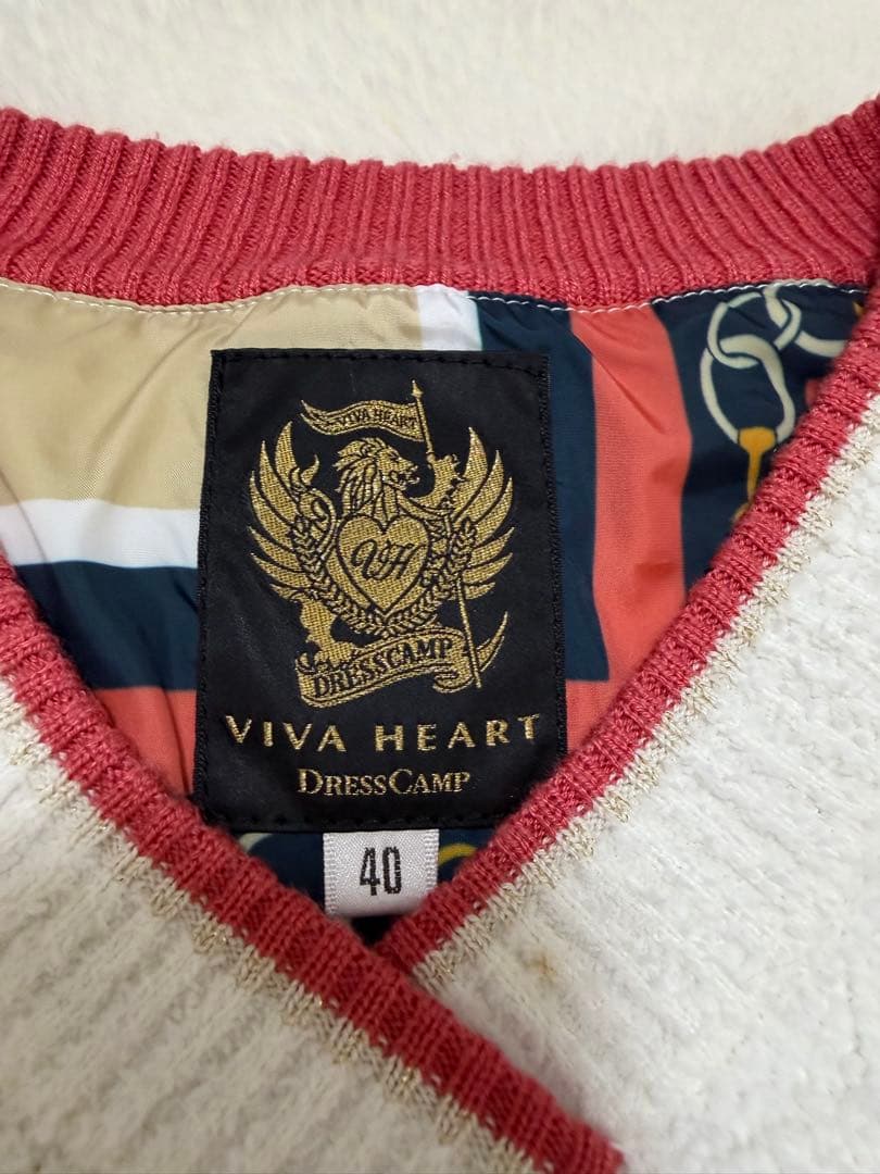 VIVA HEART ゴルフウェア　40 刺繍Vネックセーターとスカートセット