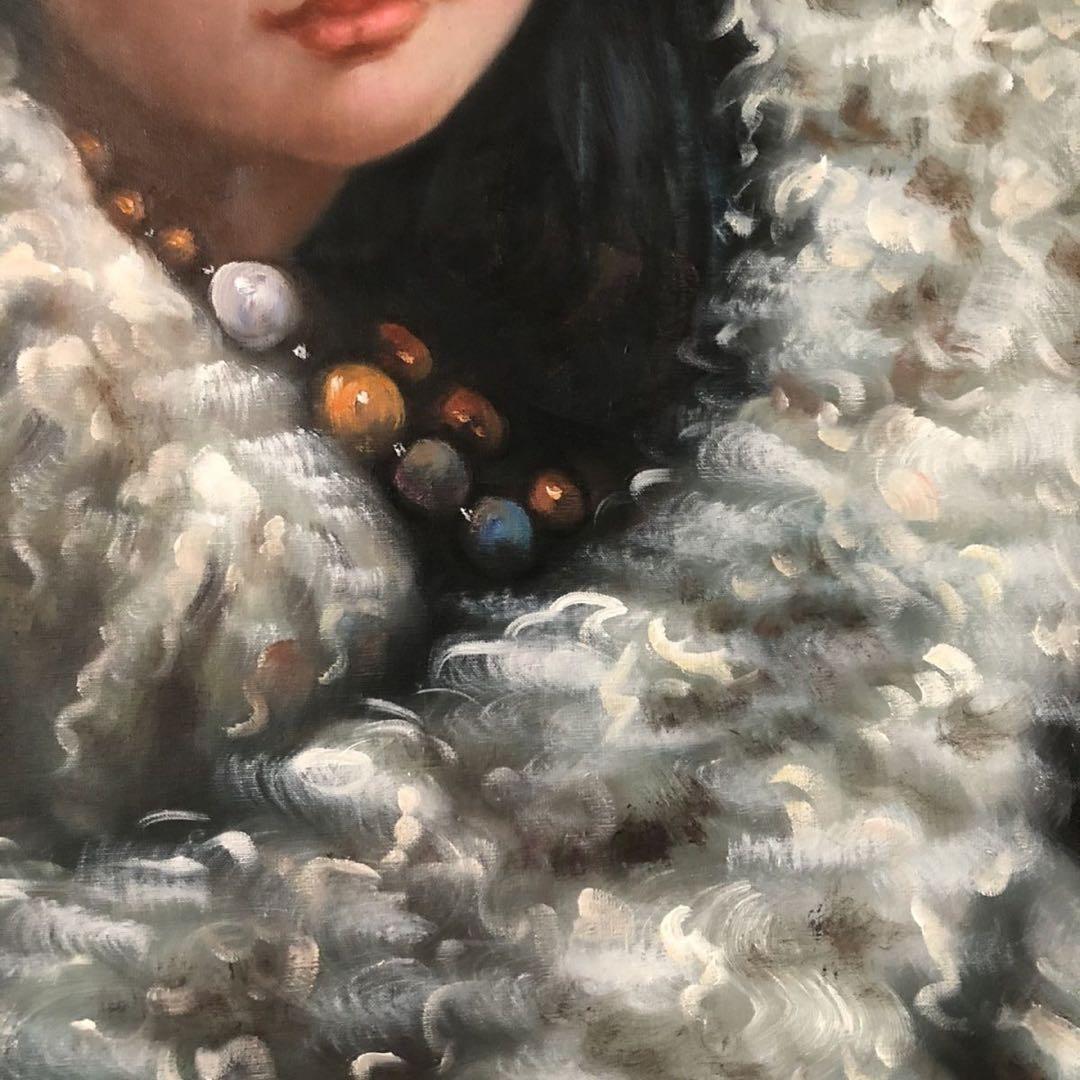 人物画 艾軒 油絵 手描き キャンバス 104×74cm