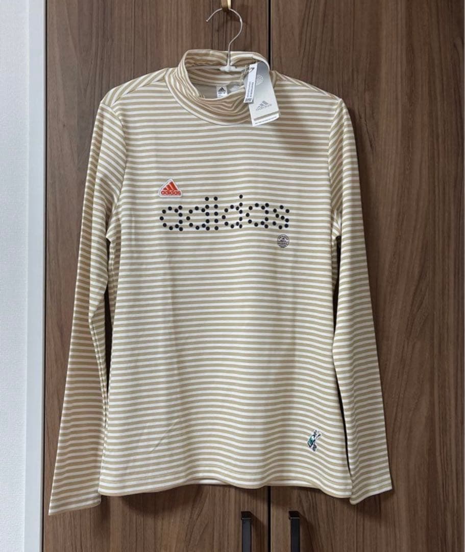 新品✨アディダスゴルフ　上下　長袖モックネックシャツスカート　ロゴ　春秋　Ｌ