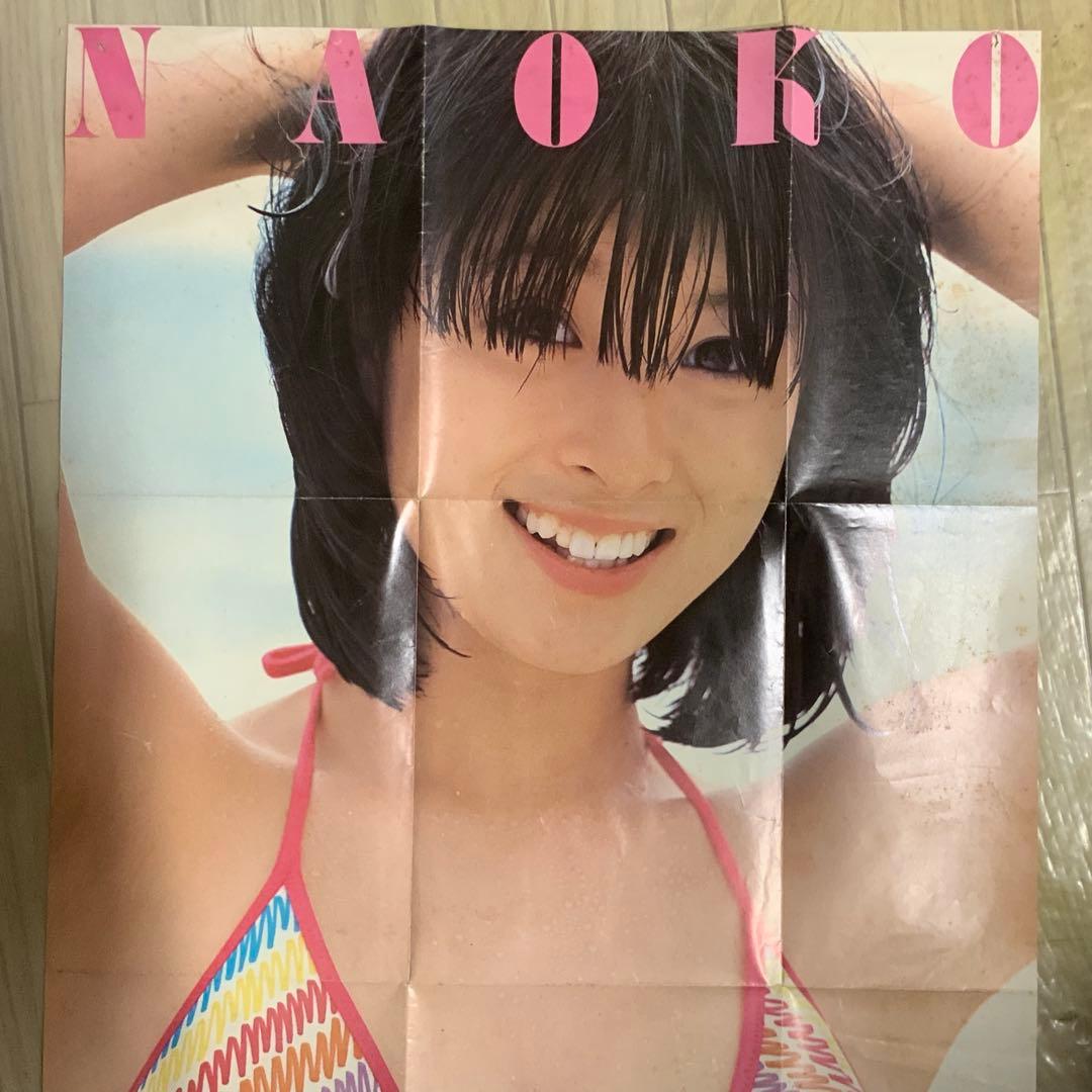 2428昭和レトロ当時物⬛️河合奈保子水着ビキニ両面特大ポスター⬛️等身大実物大