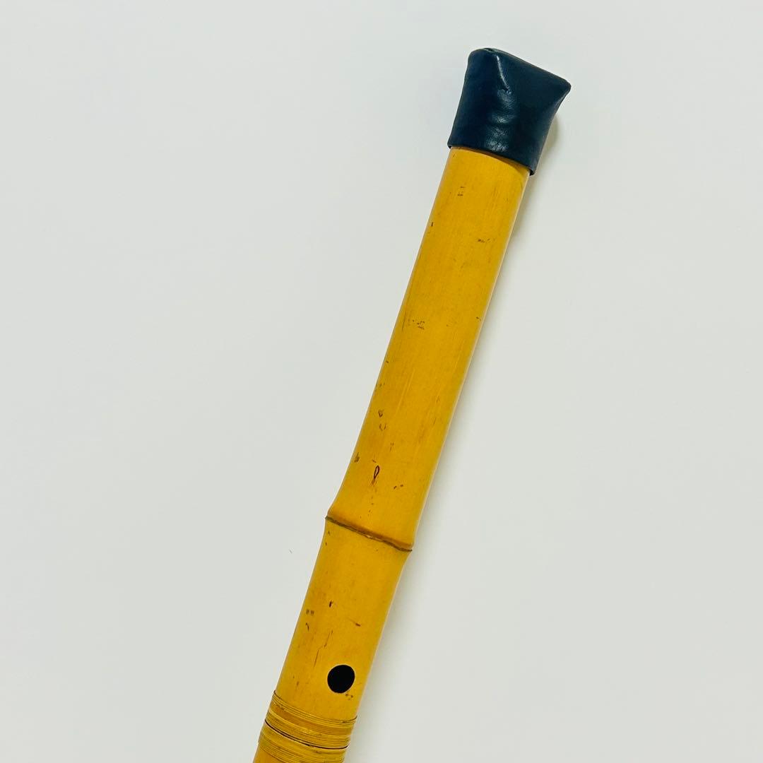 【美品】高級 尺八 銀越作 雅 1尺8寸 54.5cm 根付き 水牛角歌口？