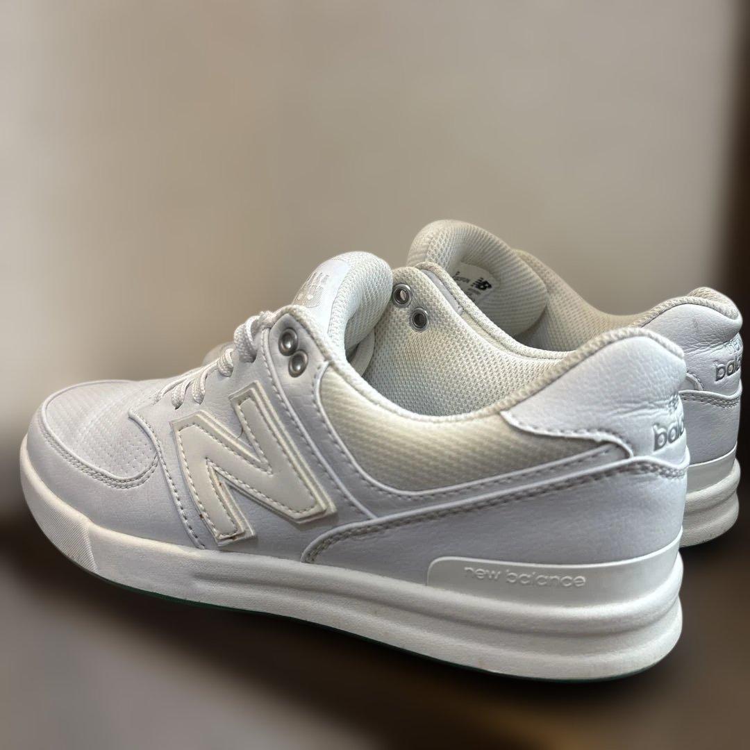 美品　NEW BALANCE 574 ホワイト ゴルフシューズ　24.0CM