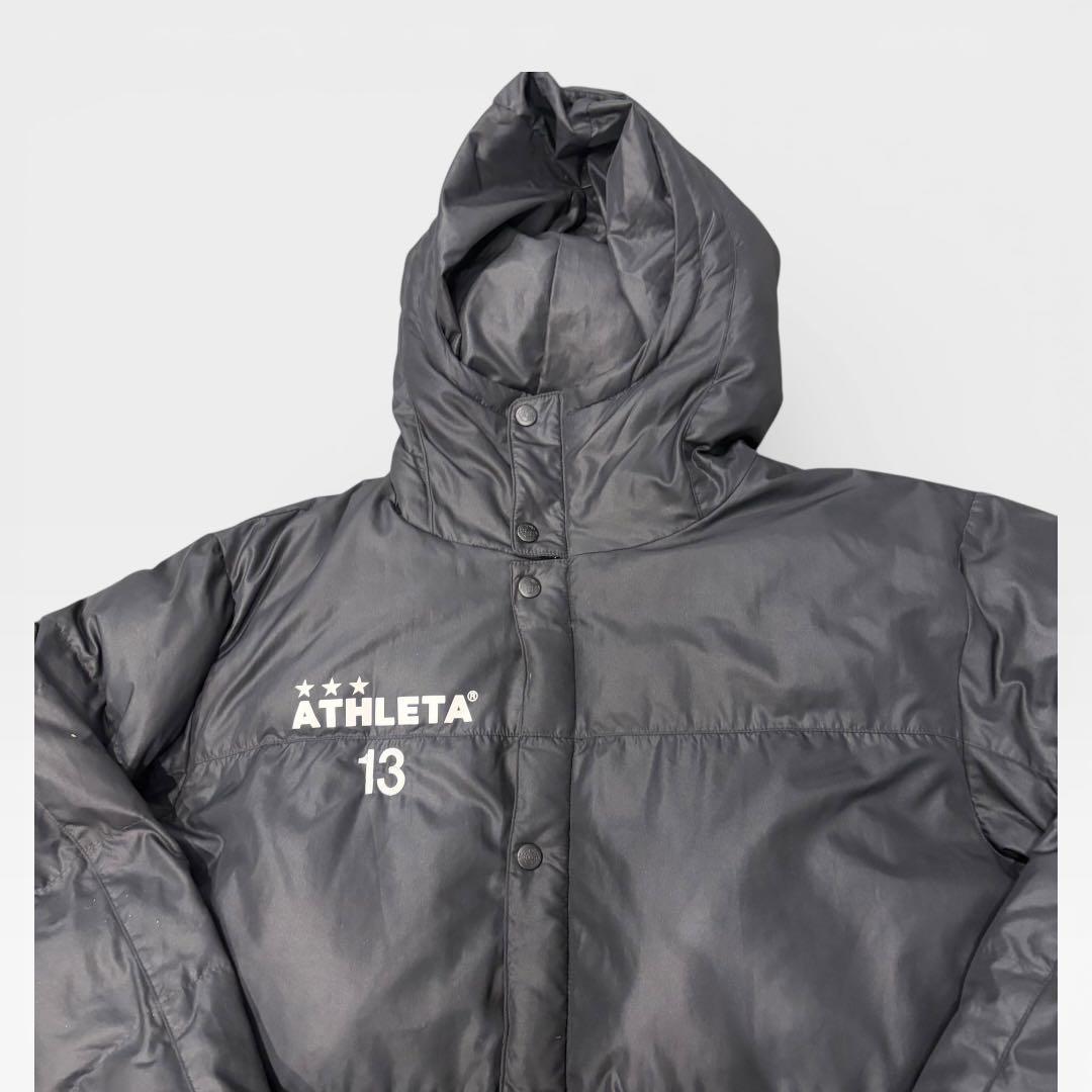 【美品】ATHLETA アスレタ 中綿ベンチコート ロングコート 黒 Lサイズ