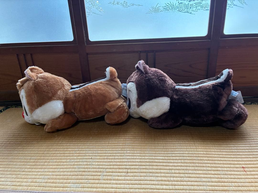 ギガジャンボ寝そべりぬいぐるみ デール&チップ赤いほっぺぬいぐるみ2体セット