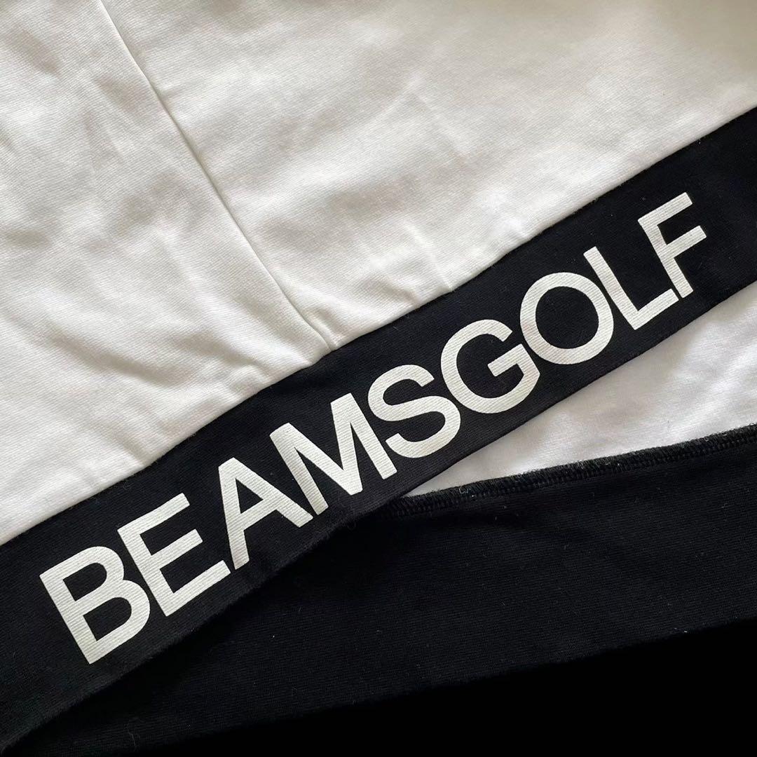 BEAMSGOLF ビームスゴルフ 長袖ロゴ入りトレーナー 白 黒 ゴルフ 趣味