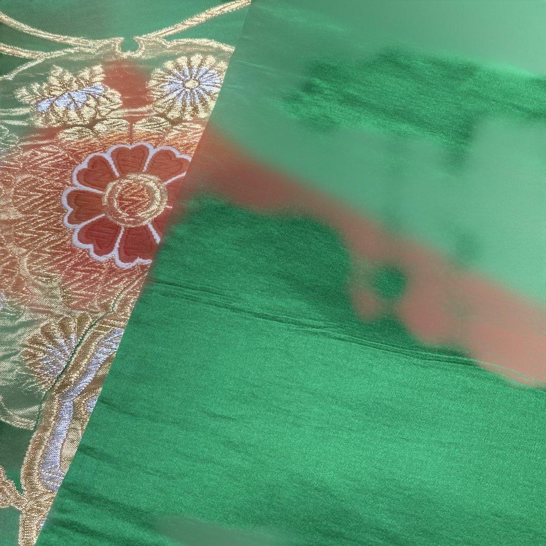 table runner 金彩古鏡文　帯リメイク　正絹
