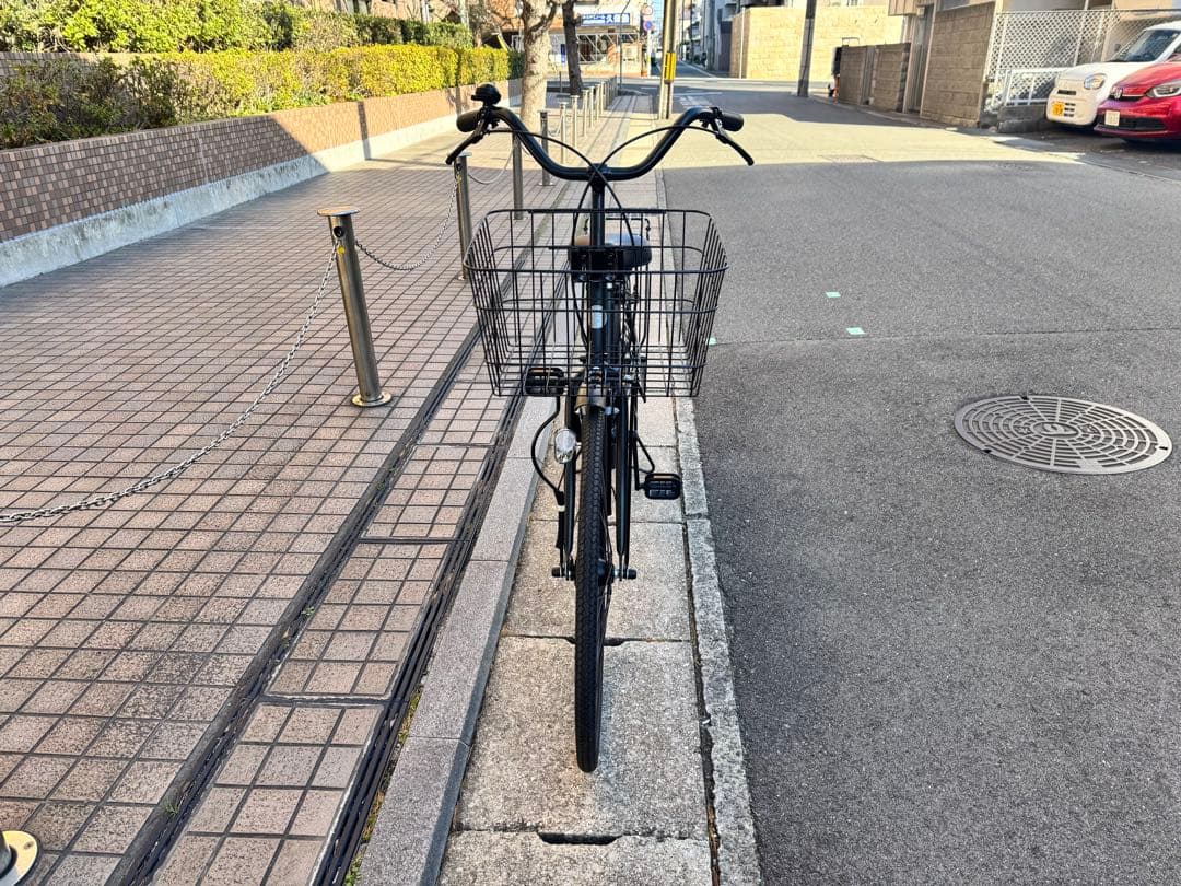 よし⭐︎シティサイクル ブラック 前カゴ付き