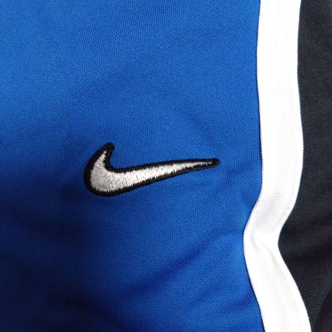 Nike 青黒 ストライプ Vネック シャツ M