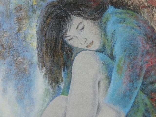 上田勝也、【想】、新品高級額 額装付、日本画 希少画集画 状態良好