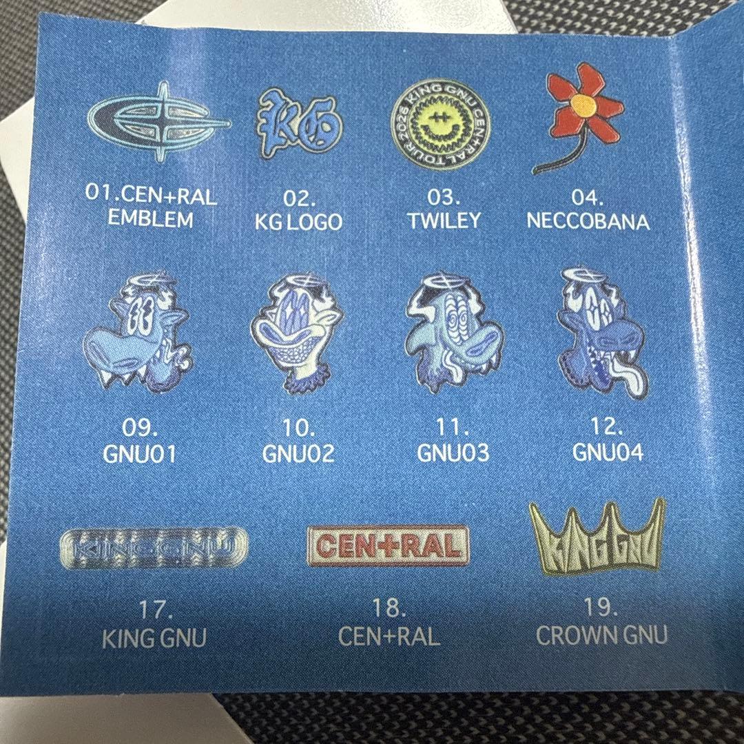 ミュージシャン King Gnu CEN+RAL Tour 2026 RANDOM PINS