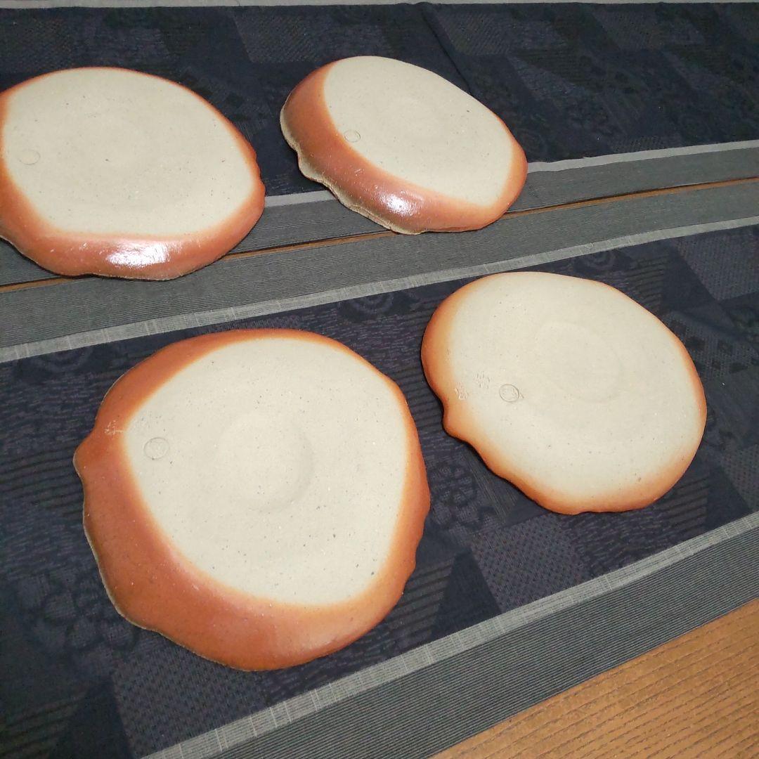 葉 皿 4枚 備前焼 E