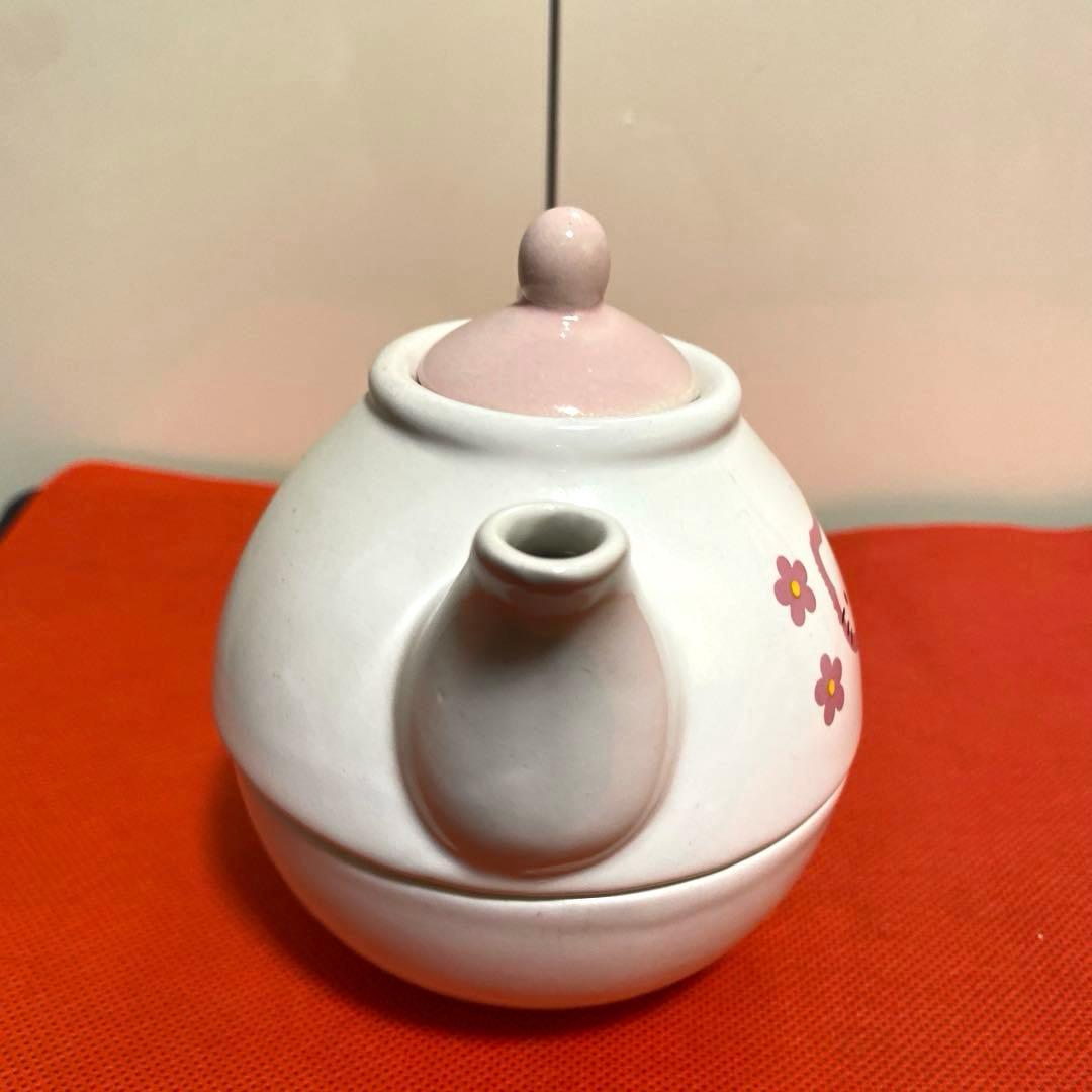 ハローキティ　キャンディポット　カップ&ポットセット　陶器製　レトロ可愛い