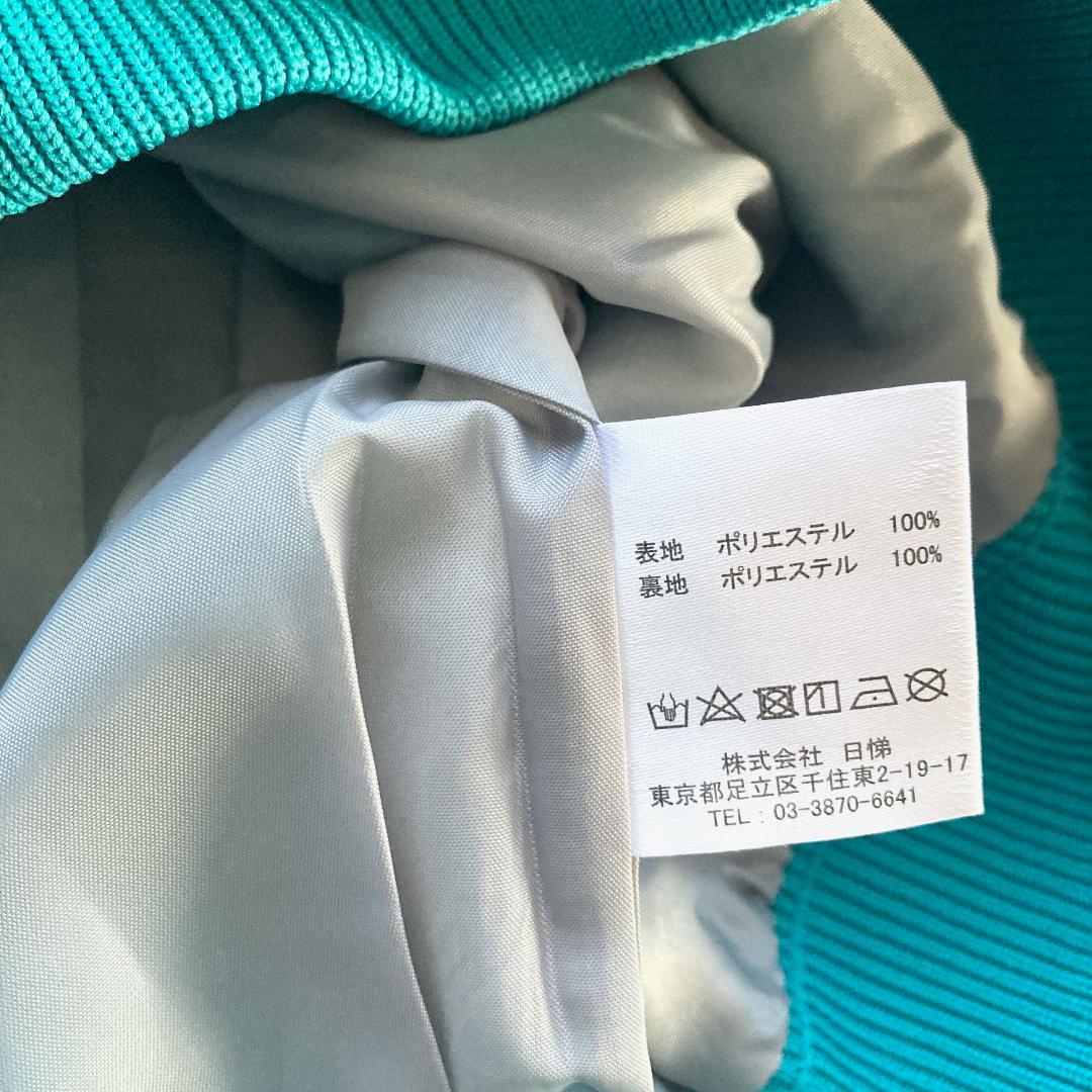 未使用 adabat アダバット 千鳥柄 裏地付きセーター ニット 防風 緑 M