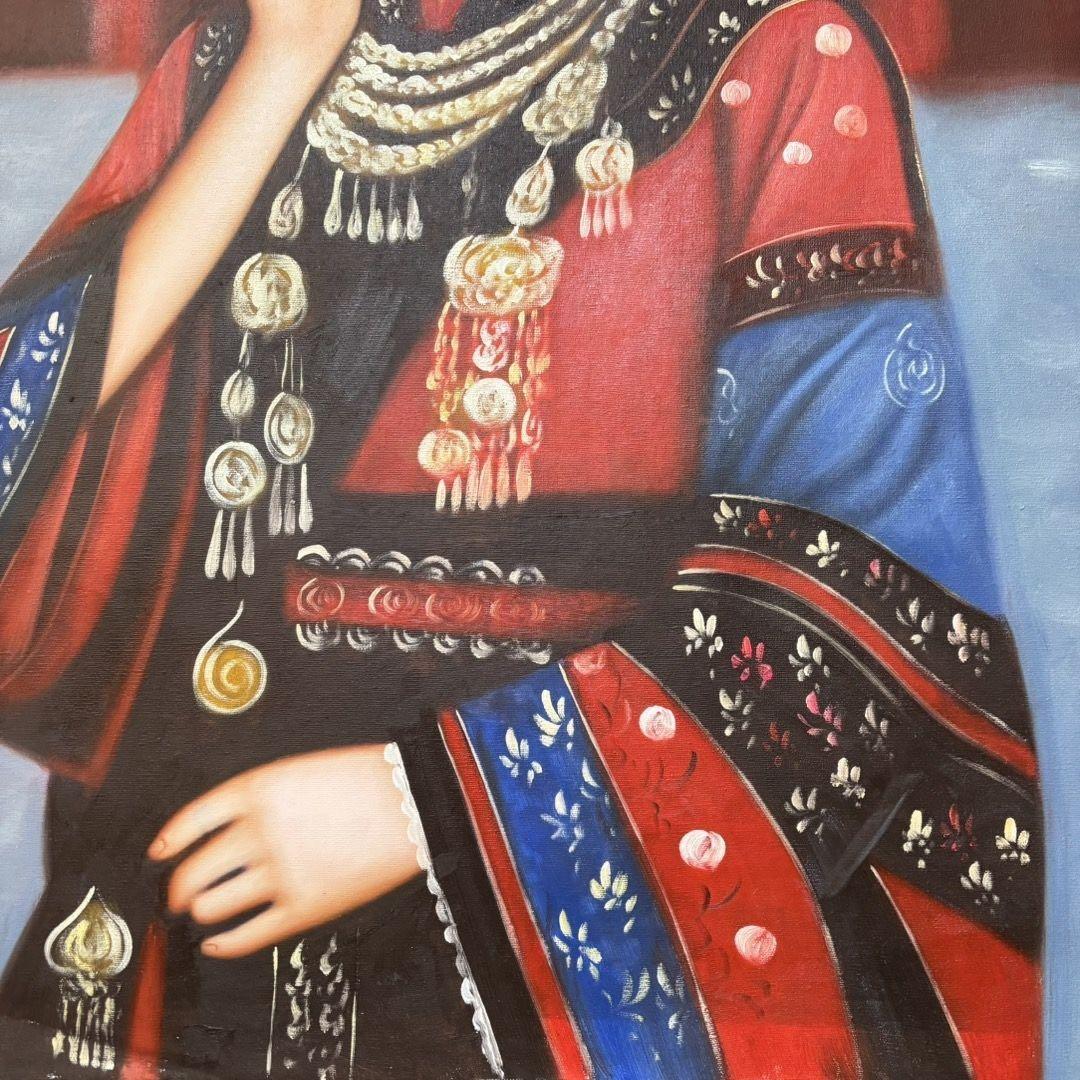 冷軍 作品図 手描き油彩画 人物画 70×100cm