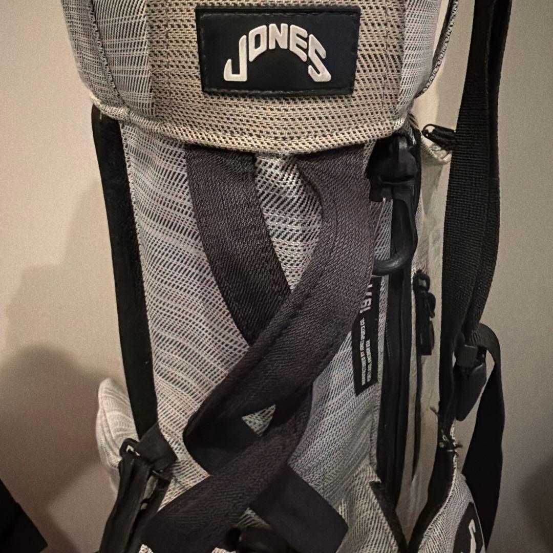 Jones キャディバッグ　ジョーンズ　ライトグレー×ピンク