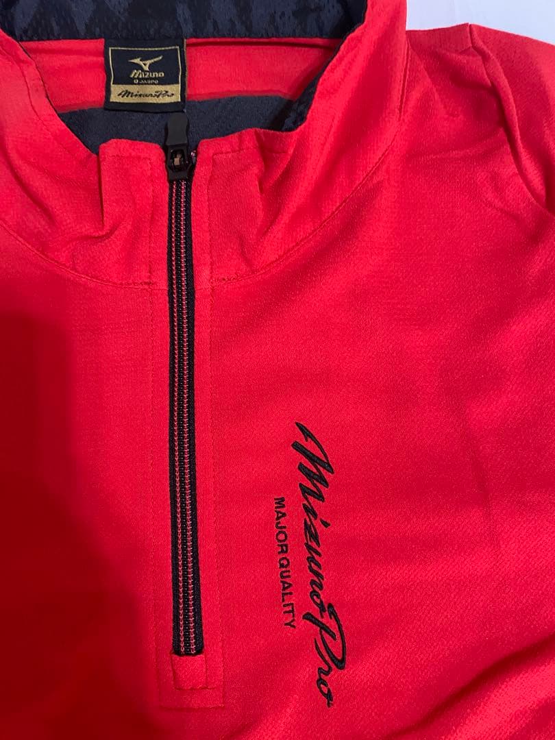 Mizuno Pro ハーフジップジャケット 赤 セットアップ