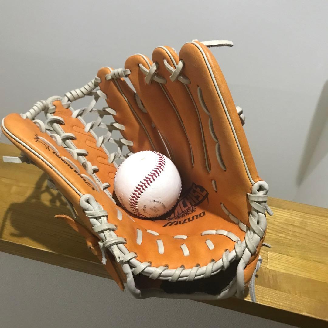 美品 ミズノ ビューリーグ 小指部分2本入れ 軟式野球オールラウンドグローブ
