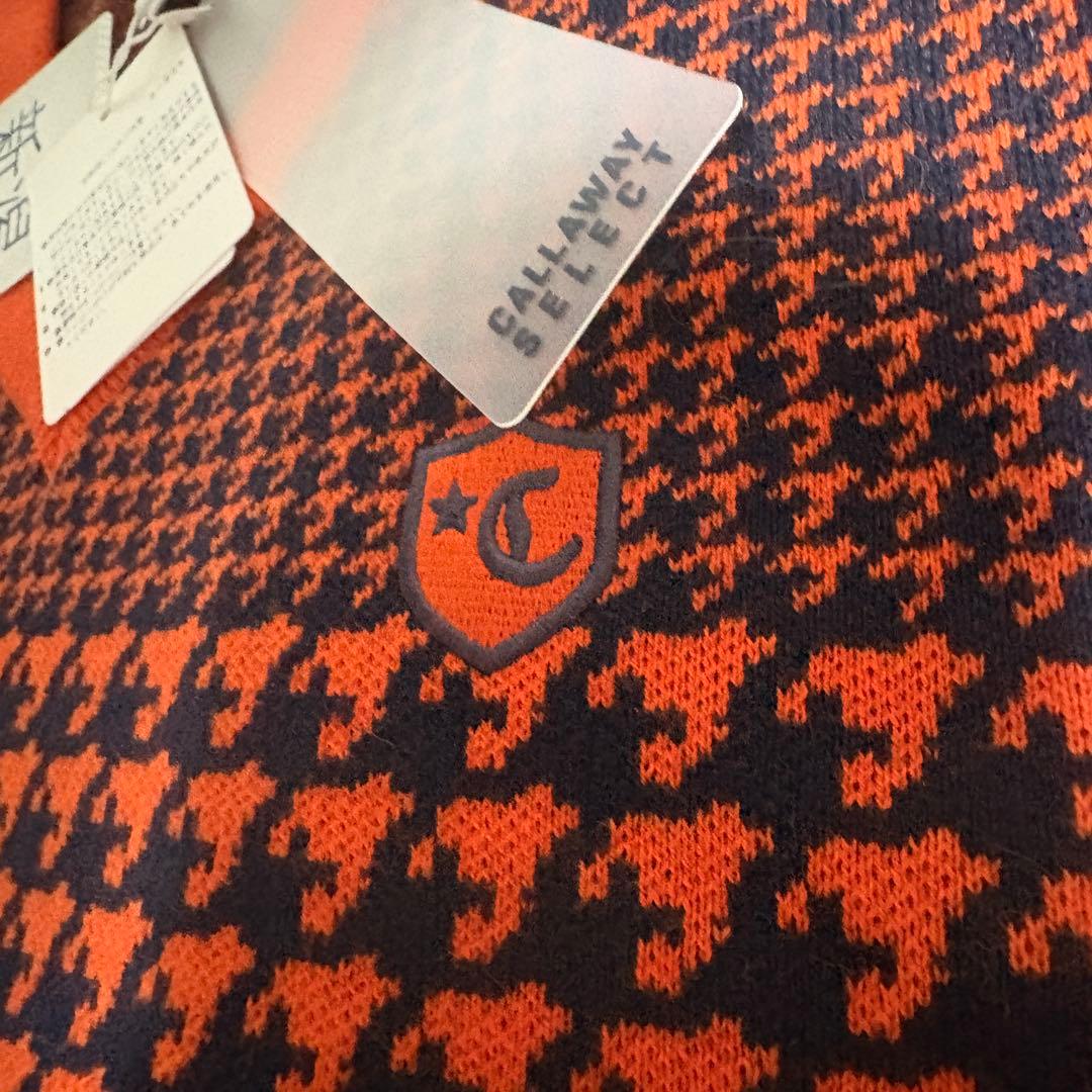 新品未使用　Callaway カシミア混　千鳥柄セーター　L 総柄