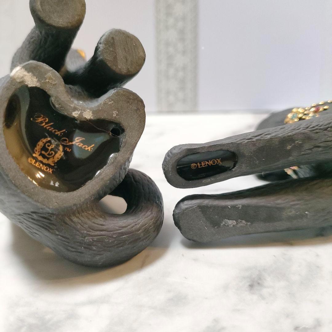 LENOX レノックス 黒猫 2体セット 陶器 置物 金彩 フィギュリン 24K