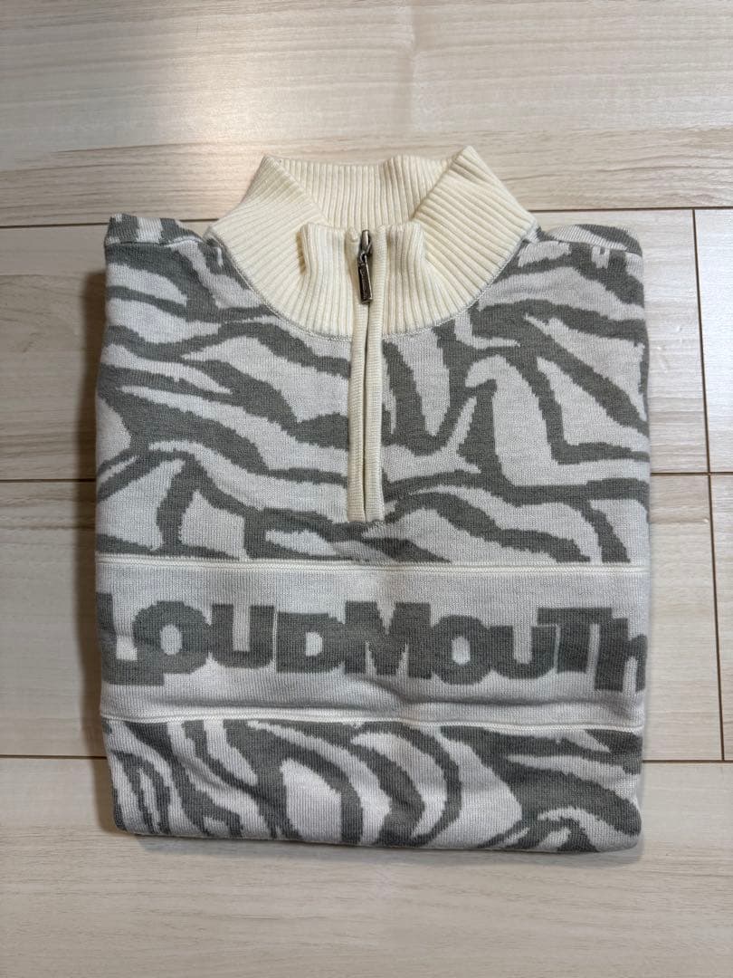 LoudMouth ゼブラ柄 ハーフジップセーター
