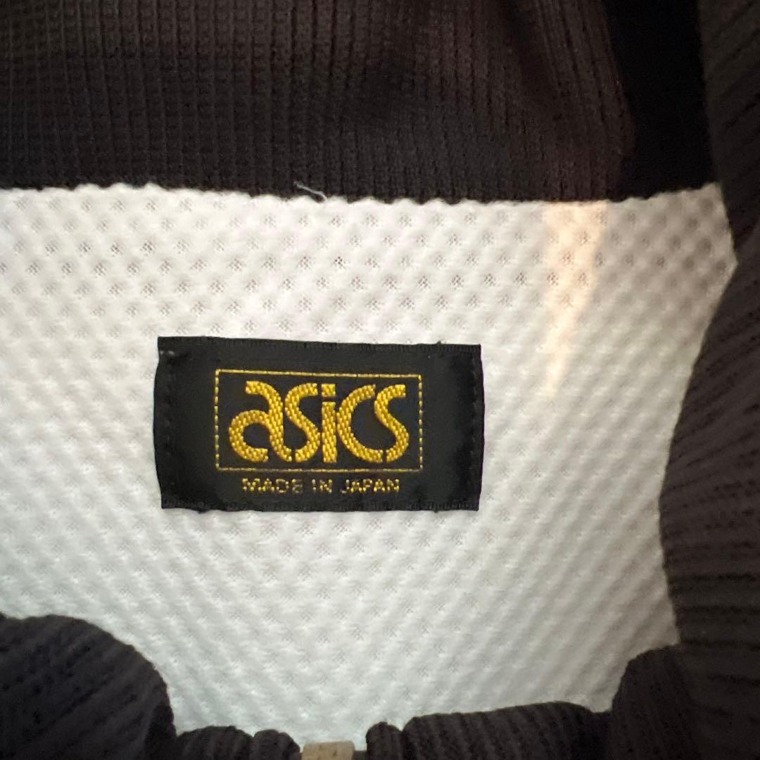 レア！asics サッカーナイロンジャケット 黒/白/紫/赤 日本製
