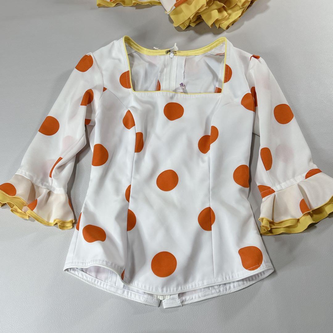 美品 HERMOSAフラダンス用 水玉模様 ロングドレス セットアップ 練習用