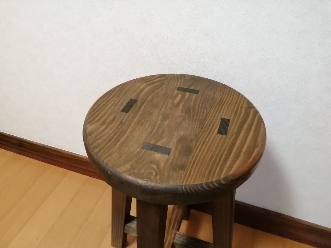 【ほぞ組】木製スツール　高さ65cm　丸椅子　stool 　花瓶台