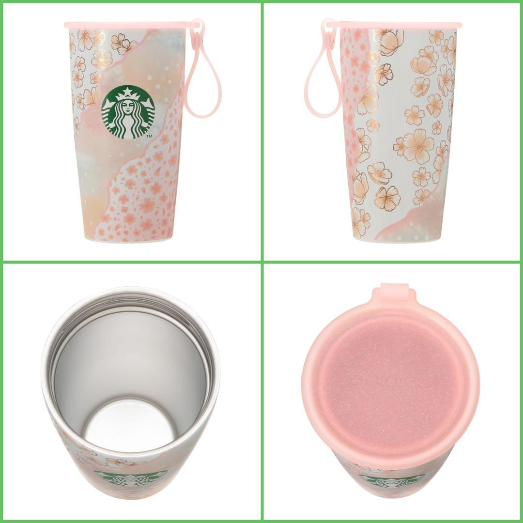 スターバックス2025桜　ストラップカップシェイプステンレスボトルレイヤード