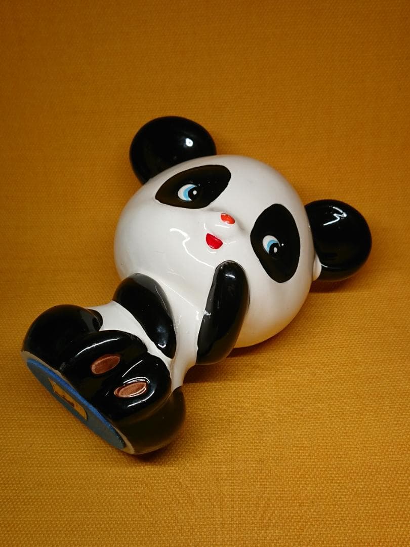 【美品】パンダ　陶器　レトロ　置物　インテリア　工芸品　美術品　A1065