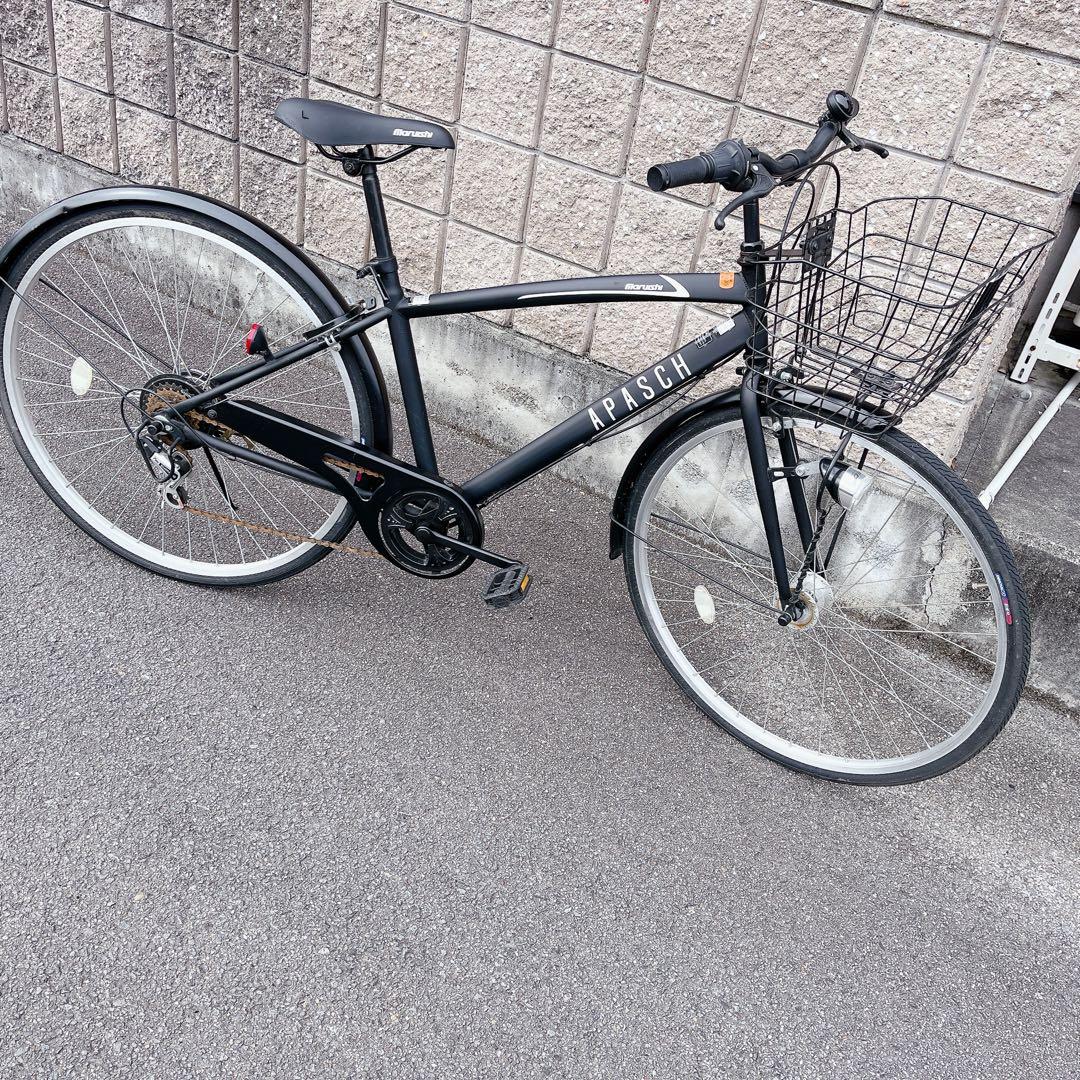 APASCH シティサイクル ブラック バスケット付き