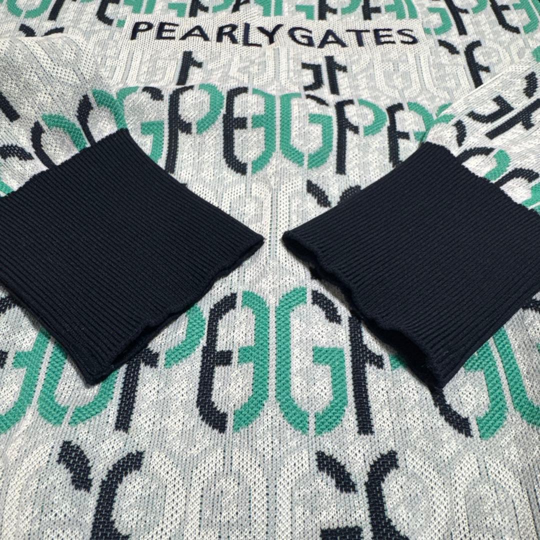 PEARLY GATES ロゴ長袖　春　秋　ゴルフ　レディース　白　緑　紺