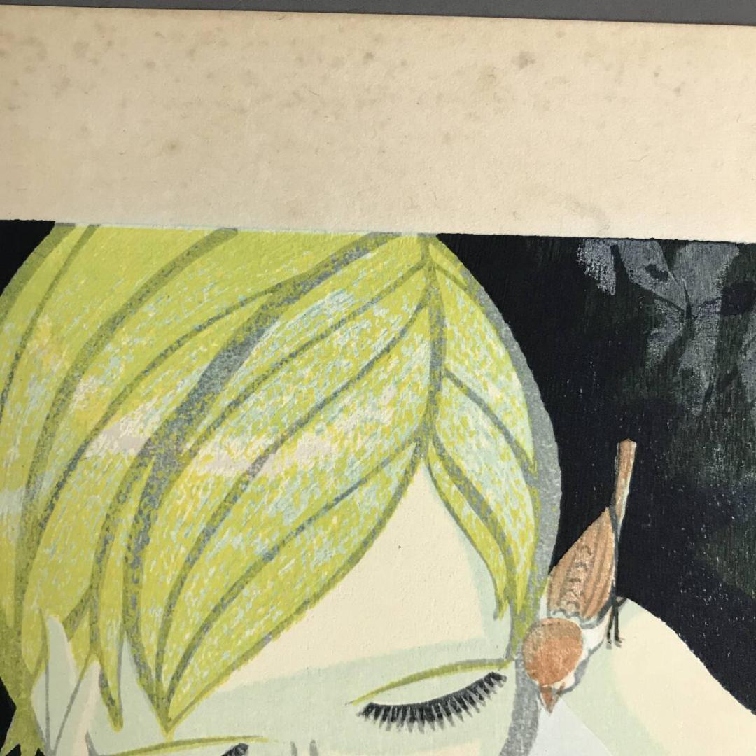 【真作】池田修三 1972年 希少 作品【すずめ】サイズ 445×315mm
