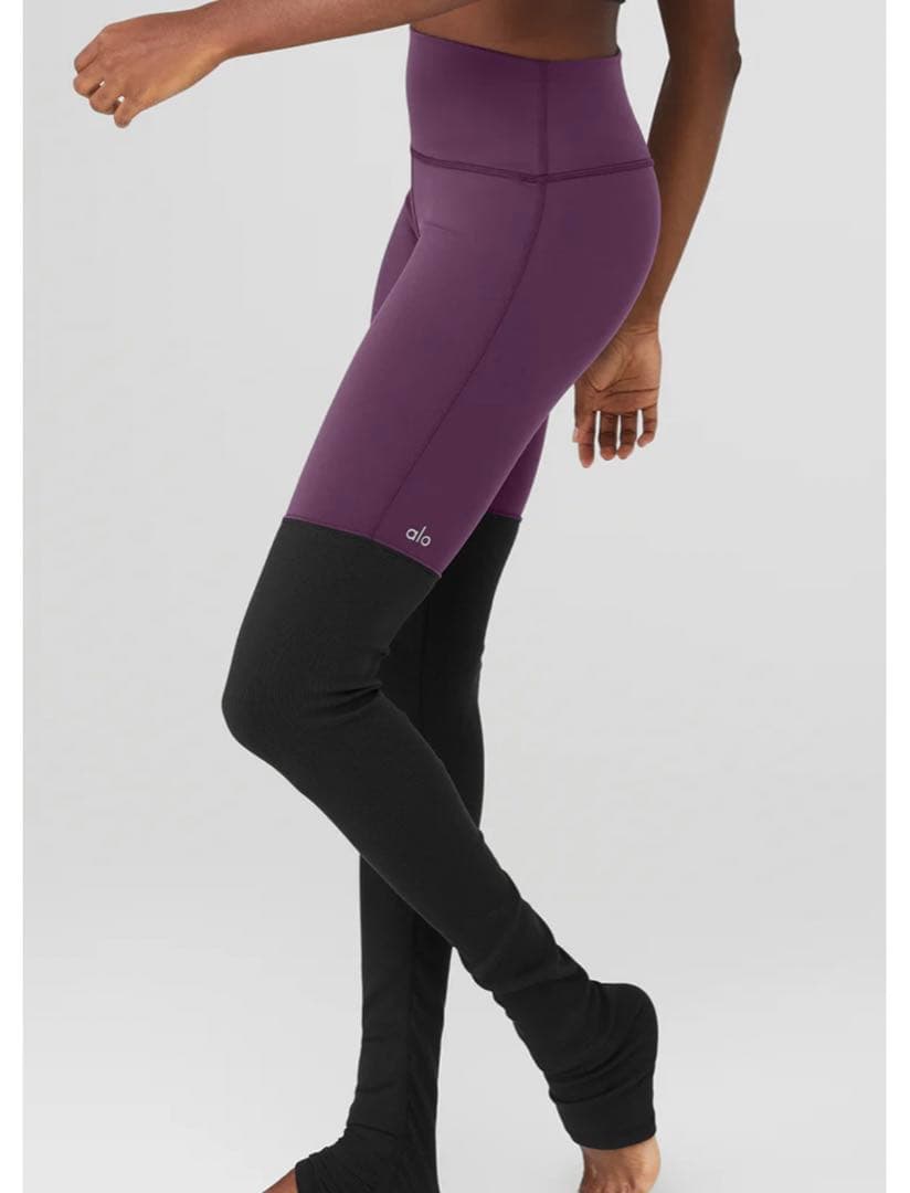 新品未使用　alo Waistlight Goddess Legging 紫/黒