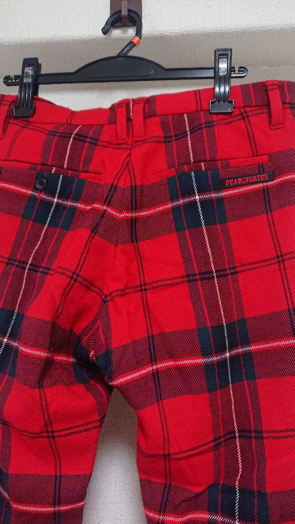 PG レッドチェック パンツ
