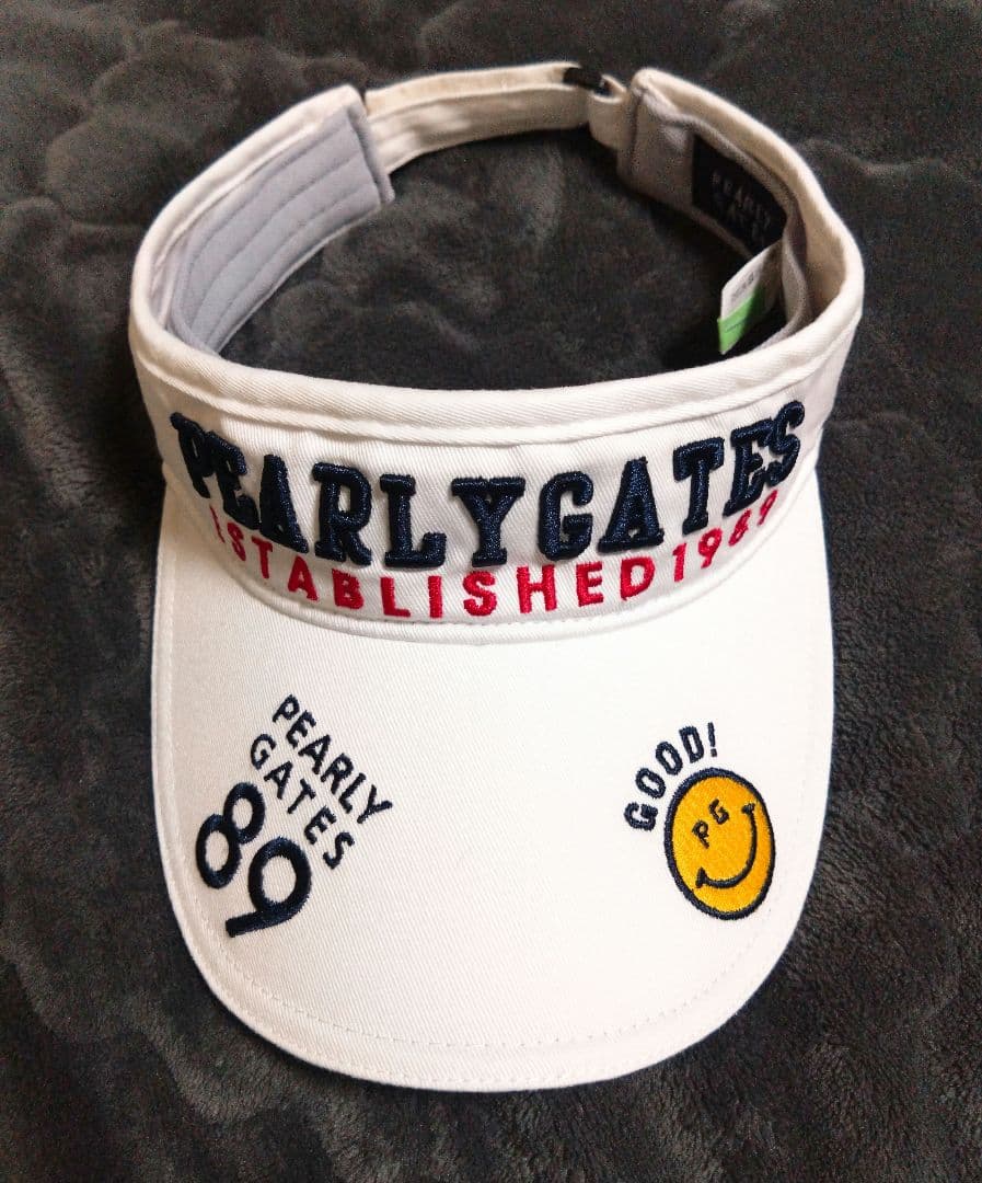 PEARLY GATES ホワイト バイザー ニコちゃん スマイル 超美品