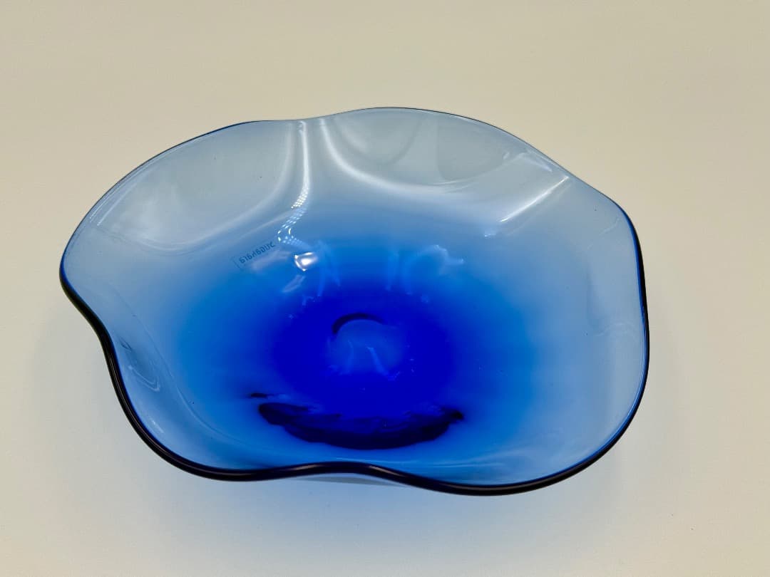 【新品】スガハラ 青の花柄皿 3枚 セザート皿