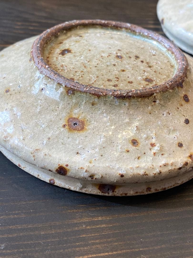 中村哲雄　薄灰　丸縁小鉢　2客　豆鉢　小皿　作家もの　器