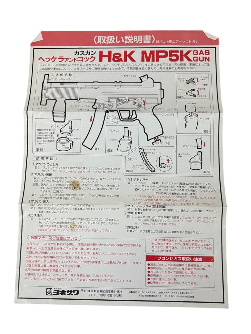 MP5K ガスガン ジャンク動作不明・現状品・パーツ取りに