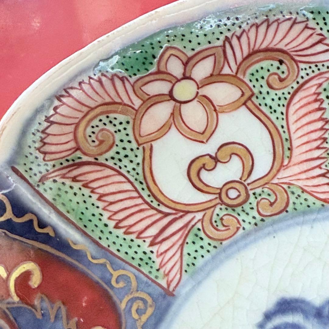 Y様へ感謝お嫁入‼️明治27年‼️超絶伊万里錦手　軍配❌瓔珞文輪花縁小皿15客➕3客