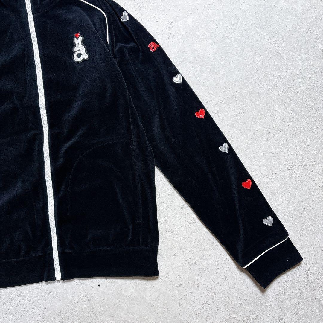 アルチビオ【２３AW】ベロアブルゾン　ジャケット　黒S　スパンコールロゴ