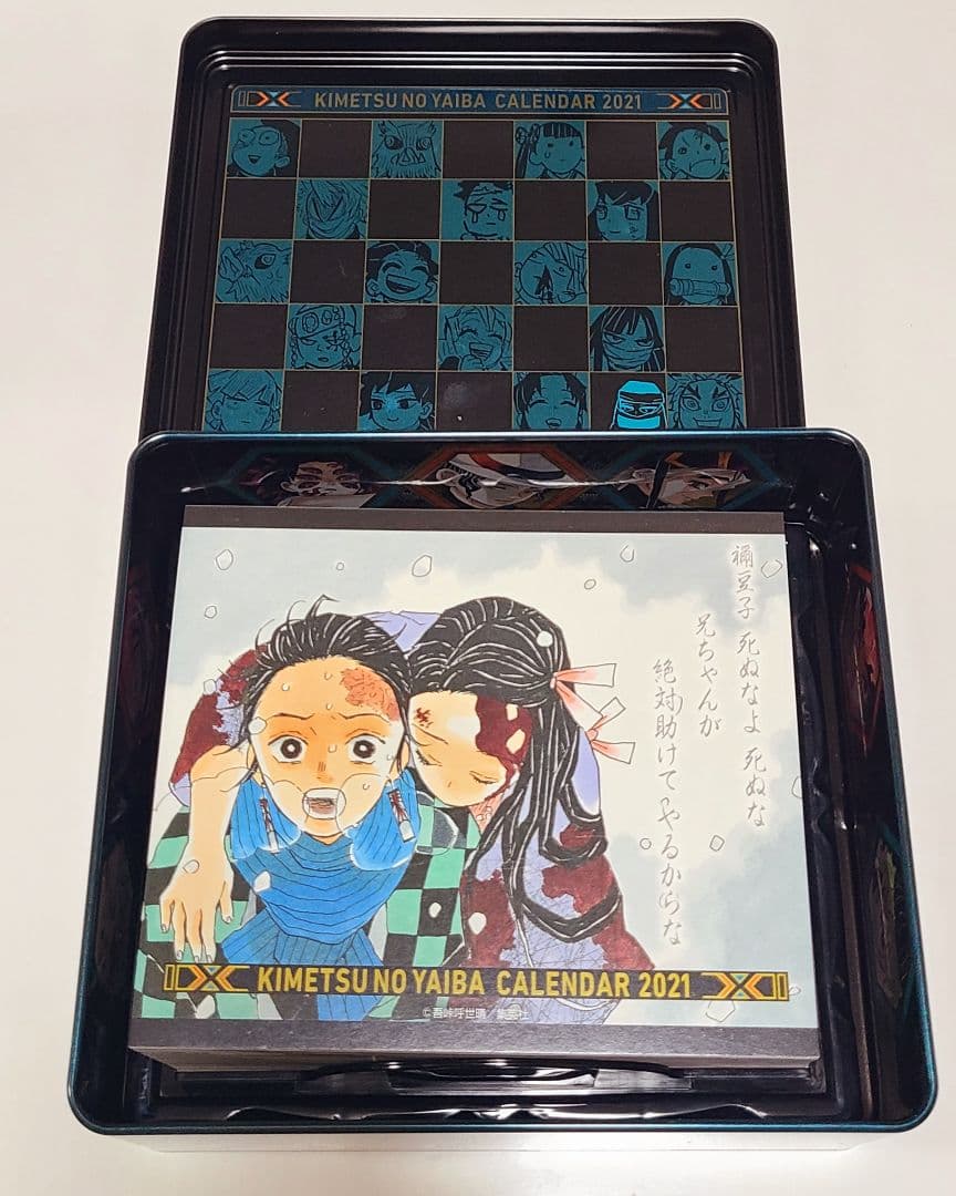 鬼滅の刃 コミックカレンダー 2021 特製 缶入り 日めくりカレンダー 美品