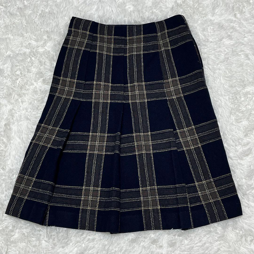 パーリーゲイツ ツイード ラップスカート 巻きスカート チェック ベルト S