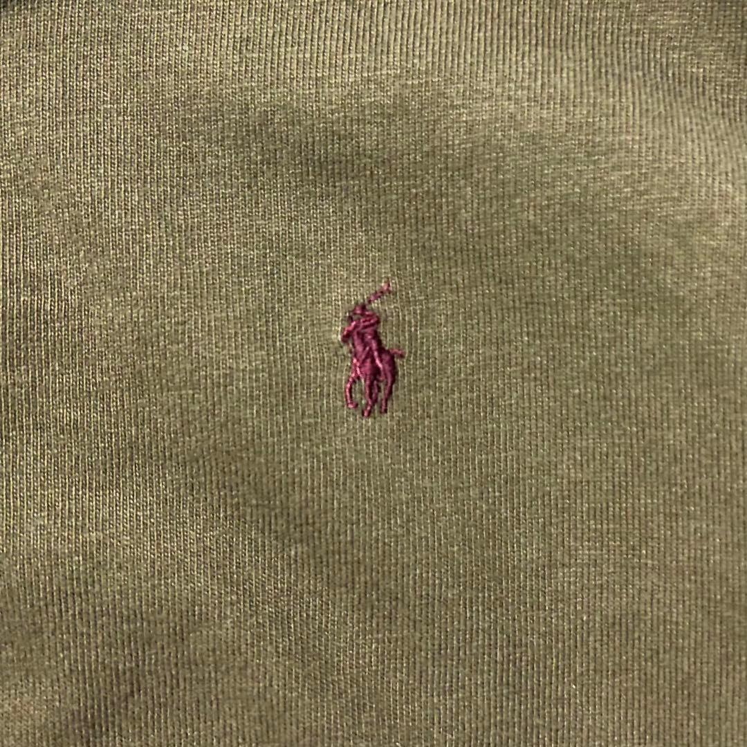 ラルフローレン 刺繍ロゴ ポロシャツ ラガーシャツ カーキ L 6133