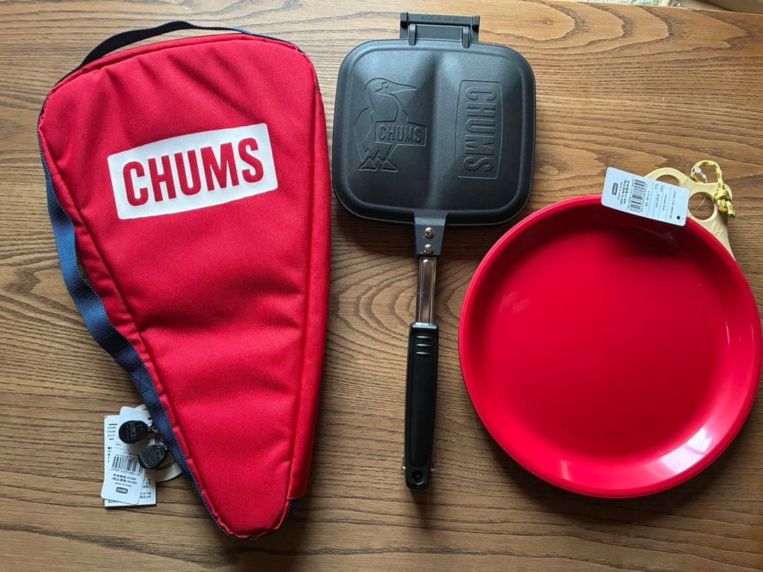 CHUMS ホットサンドクッカー ケース付& キャンパーデッシュ:新品未使用♪