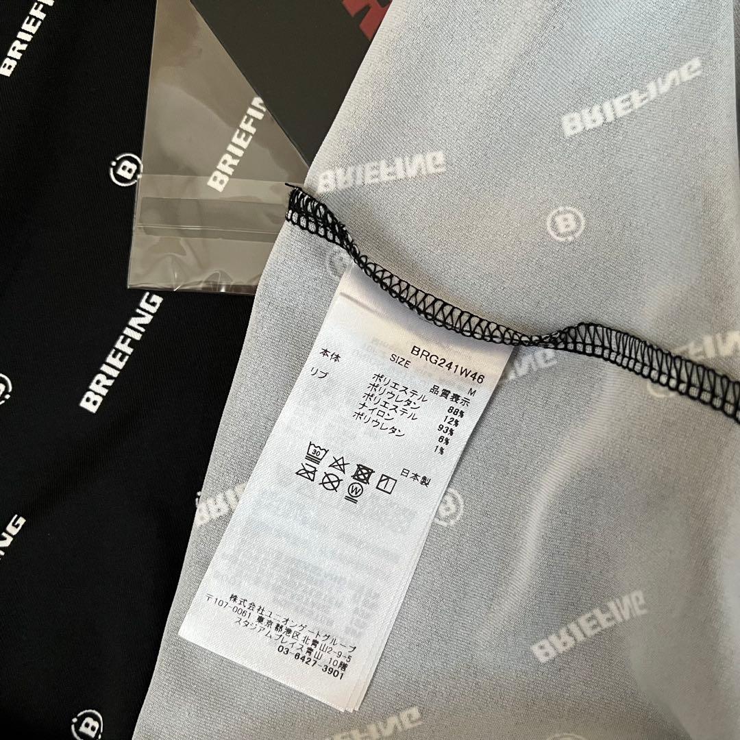 新品★23,100円 黒M BRIEFINGゴルフ ポロシャツ ロゴ総柄